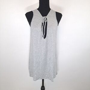 Eastnwest Label Sleeveless Keyhole Tie Lightweight Stretchy Mini Dress Tank Top